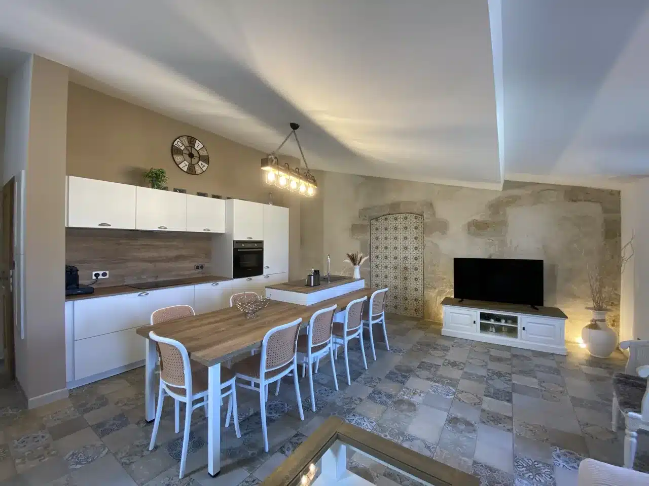 Séjour et cuisine du Gîte du Vignoble