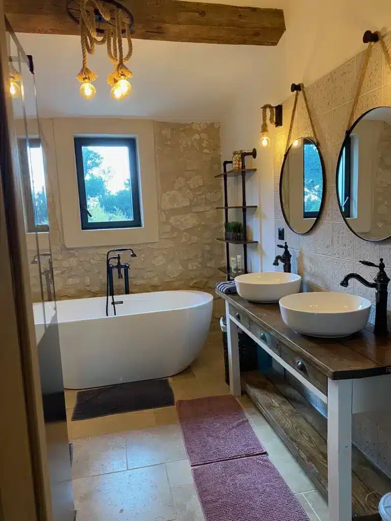 Gite des Hautes Vignes - salle de bain baignoire ilot